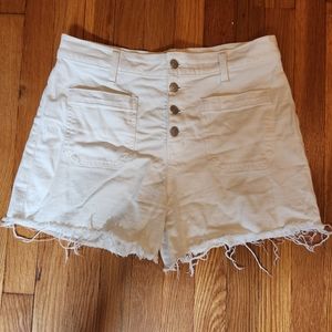 Madewell button up white shorts